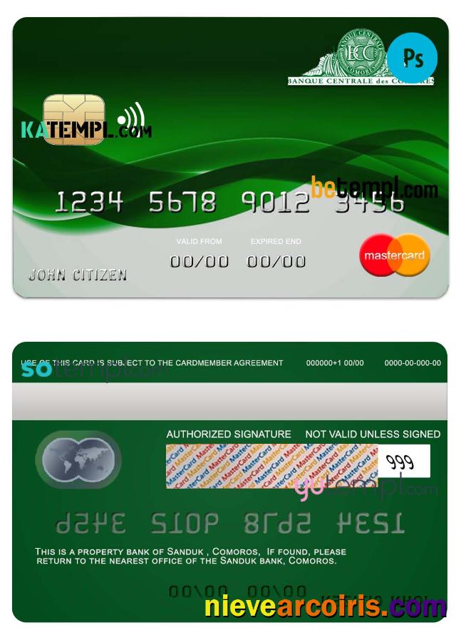 Comoros Sanduk bank mastercard credit card